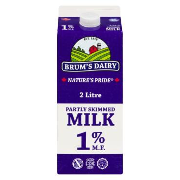 Brum's Dairy Partly Skimmed Milk 1% M.F. 2L