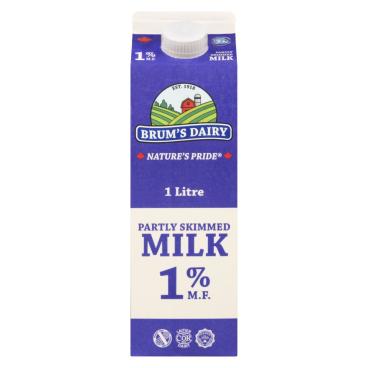 Brum's Dairy Partly Skimmed Milk 1% M.F. 1L
