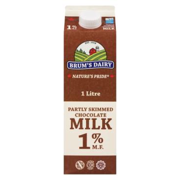 Brum's Dairy Partly Skimmed Chocolate Milk 1% M.F. 1L