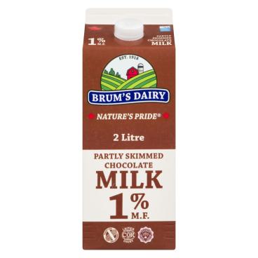 Brum's Dairy Partly Skimmed Chocolate Milk 1% M.F. 2L