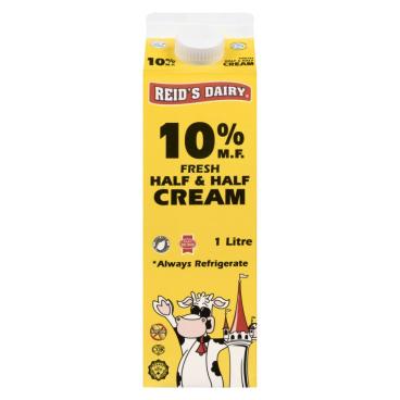 Reid's Dairy Fresh Half & Half Cream 10% M.F. 1L