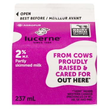 Lucerne Partly Skimmed Milk 2% M.F. 237ml