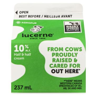 Lucerne Half & Half Cream 10% M.F. 237ml