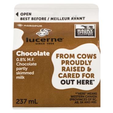 Lucerne Partly Skimmed Chocolate Milk 0.8% M.F. 237ml