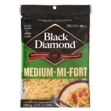 Black Diamond Shredded Medium Cheddar 320g