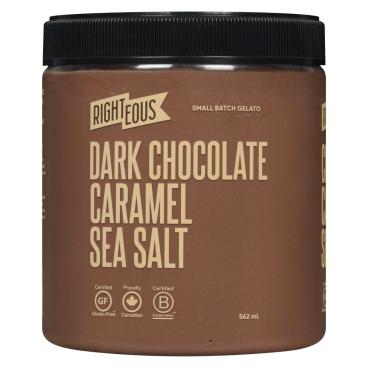 Righteous Dark Chocolate, Caramel, Sea Salt Gelato 562ml
