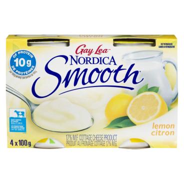 Nordica Smooth Lemon Cottage Cheese Product 17% M.F. 4x100g
