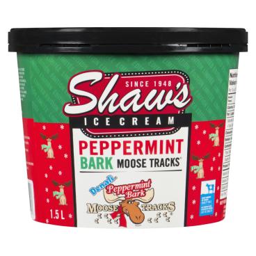 Shaw's Ice Cream Peppermint Bark Moose Tracks Ice Cream 1.5L