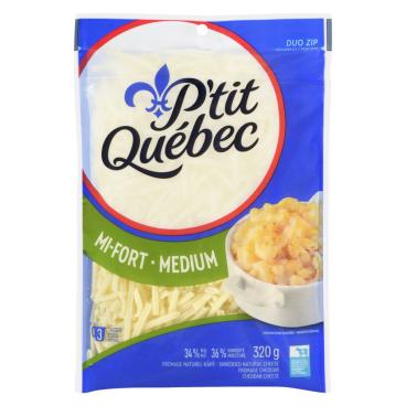 P'tit Québec Shredded Medium White Cheddar 320g