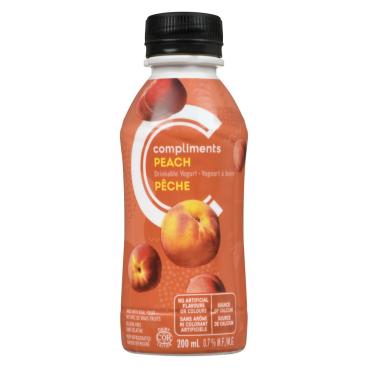 Compliments Peach Drinkable Yogurt 0.7% M.F. 200ml