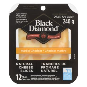 Black Diamond Sliced Marble Cheddar 240g