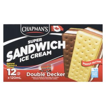 Chapman's Double Decker Super Ice Cream Sandwiches 12x120ml