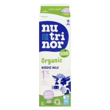 Nutrinor Organic Nordic Partly Skimmed Milk 1% M.F. 1L