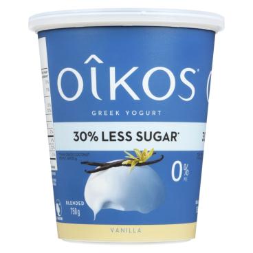 Oîkos 30% Less Sugar Vanilla Greek Yogurt 0% M.F. 750g