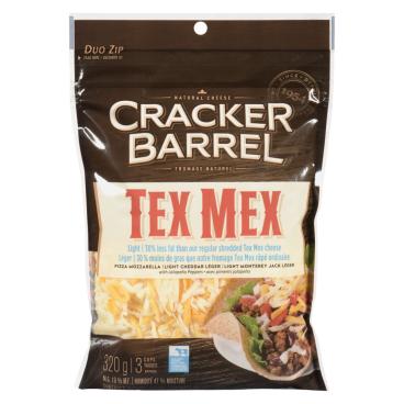 Cracker Barrel Tex Mex Shredded Light Cheese 320g