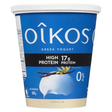 Oîkos Vanilla Greek Yogurt 0% M.F. 650g