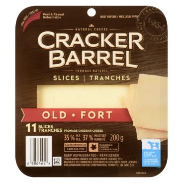 Cracker Barrel Sliced Old White Cheddar 200g