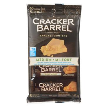 Cracker Barrel Light Medium Colored Cheddar Snacks 168g