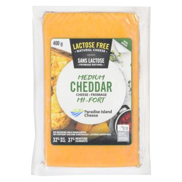 Paradise Island Cheese Lactose Free Colored Medium Cheddar 400g
