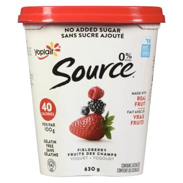 Source No Sugar Added Fieldberry Yogurt 0% M.F. 630g