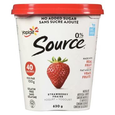 Source No Sugar Added Strawberry Yogurt 0% M.F. 630g