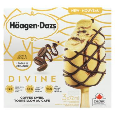 Häagen-Dazs Coffee Swirl Light Ice Cream Bars 3x72ml