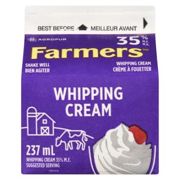 Farmers Whipping Cream 35% M.F. 237ml