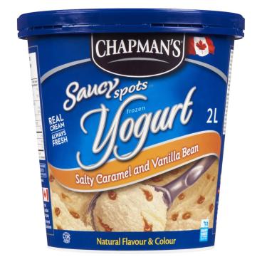 Chapman's Salty Caramel And Vanilla Bean Saucy Spots Frozen Yogurt 2L