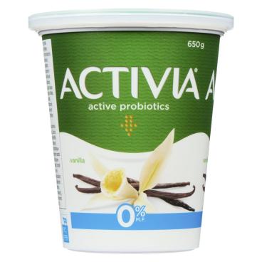 Activia Vanilla Probiotic Yogurt 0% M.F. 650g