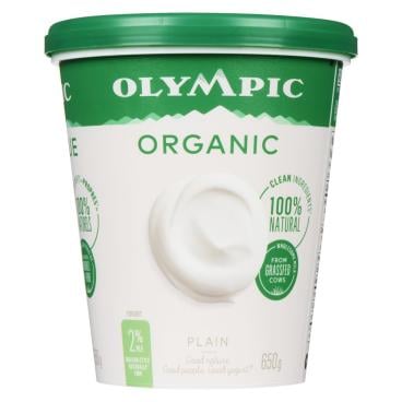 Olympic Organic Plain Balkan Style Yogurt 2% M.F. 650g