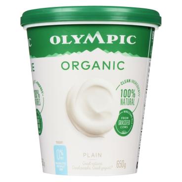 Olympic Organic Plain Balkan Style Yogurt 0% M.F. 650g