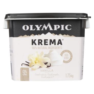 Olympic Vanilla Balkan Style Yogurt 9% M.F. 1.75kg