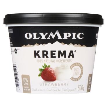 Olympic Strawberry Balkan Style Yogurt 8% M.F. 500g