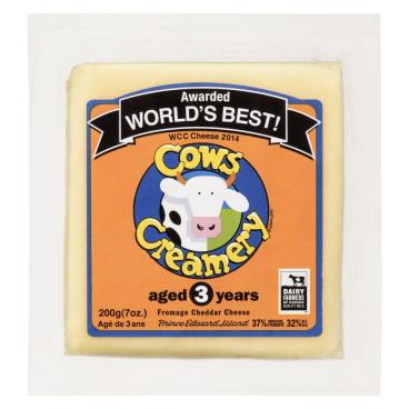 Cows Creamery White Cheddar Aged 3 Years 200g