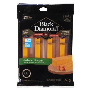 Black Diamond Medium Colored Cheddar Sticks 252g