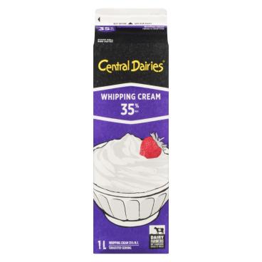 Central Dairies Whipping Cream 35% M.F. 1L