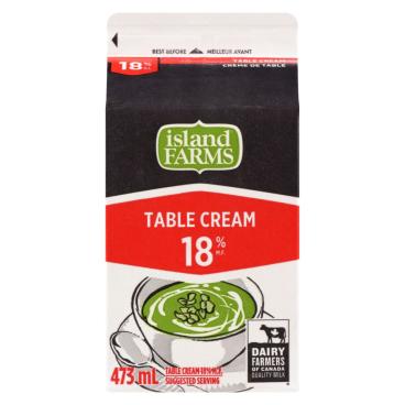 Island Farms Table Cream 18% M.F. 473ml