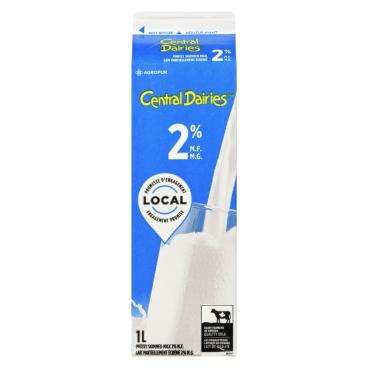 Central Dairies Partly Skimmed Milk 2% M.F. 1L