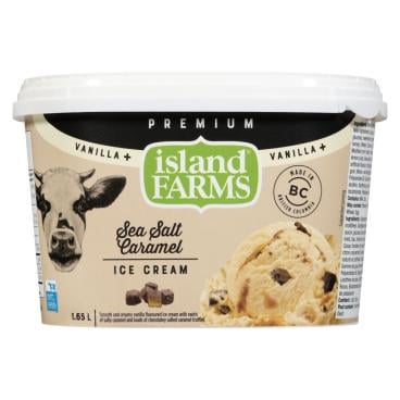 Island Farms Vanilla+ Sea Salt Caramel Premium Ice Cream 1.65L