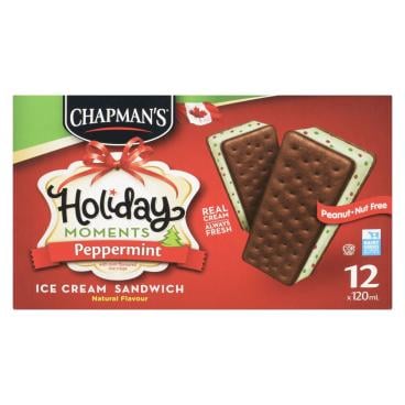 Chapman's Holiday Moments Peppermint Ice Cream Sandwiches 12x120ml