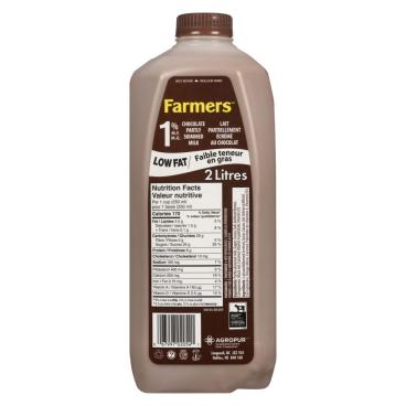 Farmers Partly Skimmed Chocolate Milk 1% M.F. 2L