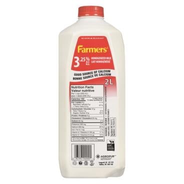 Farmers Homogenized Milk 3.25% M.F. 2L