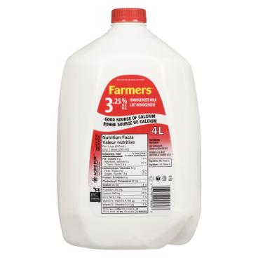 Farmers Homogenized Milk 3.25% M.F. 4L