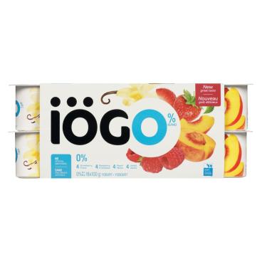 Iögo Strawberry, Raspberry, Peach, Vanilla Yogurt 0% M.F. 16x100g