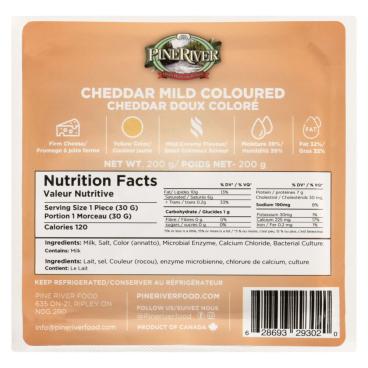 Pine River Mild Coloured Cheddar 200G