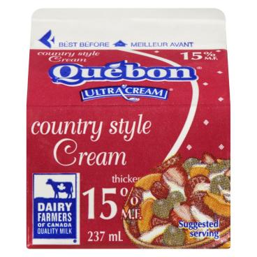 Québon Country Style Cream 15% M.F. 237ml