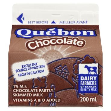 Québon Partly Skimmed Chocolate Milk 1% M.F. 200ml