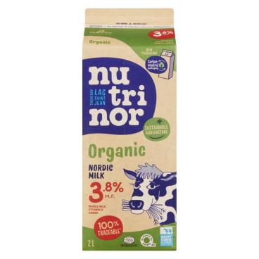 Nutrinor Organic Nordic Whole Milk 3.8% M.F. 2L