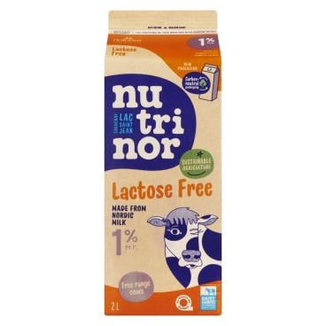 Nutrinor Lactose Free Partly Skimmed Milk 1% M.F. 2L