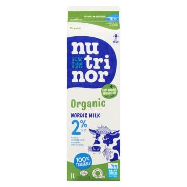Nutrinor Organic Nordic Partly Skimmed Milk 2% M.F. 1L